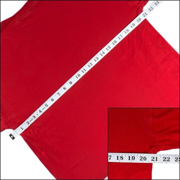 Gildan Men's Long Sleeve Crew Neck Tee Shirt Size Large Red 100% Cotton Holiday - Picture 8 of 12